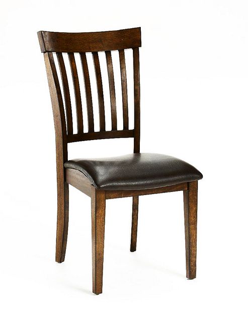 Image of Wiseaction Arbor Hill Misson Back Brown Leather Dining Chair (set Of 2)