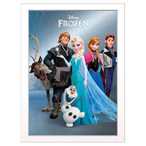 Image of Disney Frozen Metallic Elsa, Anna And Olaf Group Framed Print, 70x50cm
