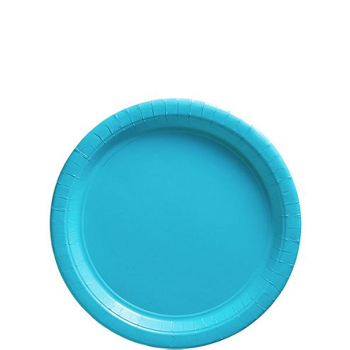 Image of Caribbean Turquoise Party Paper Dessert Plates 17cmpaper Dessert Plates 17cm