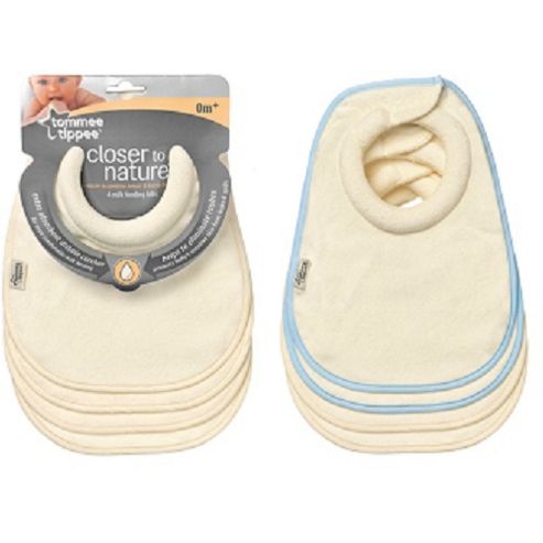 Image of Tommee Tippee Milk Feeding Bibs Pack Of 4 Blue