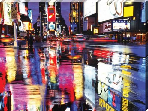 Image of The Neon Lights Of Times Square Large Canvas Print