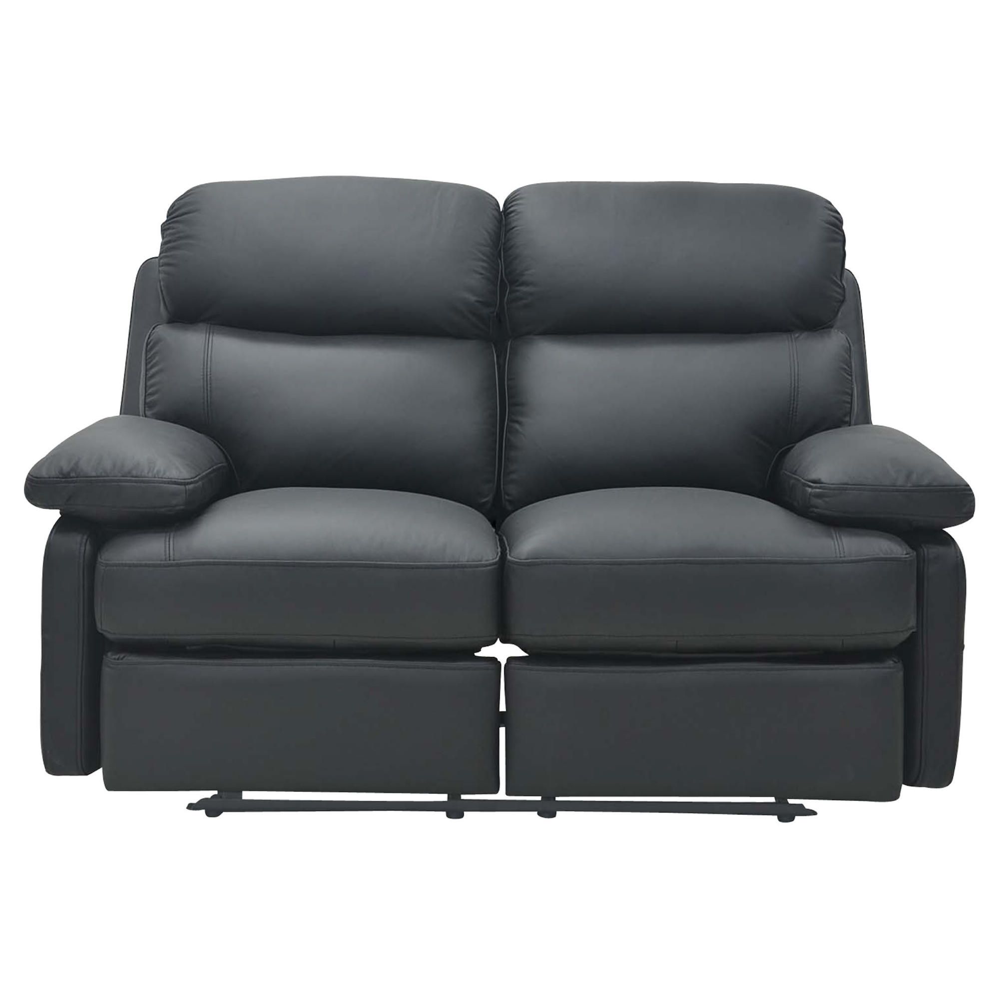 Cordova Leather Small Recliner Sofa Black at Tesco Direct