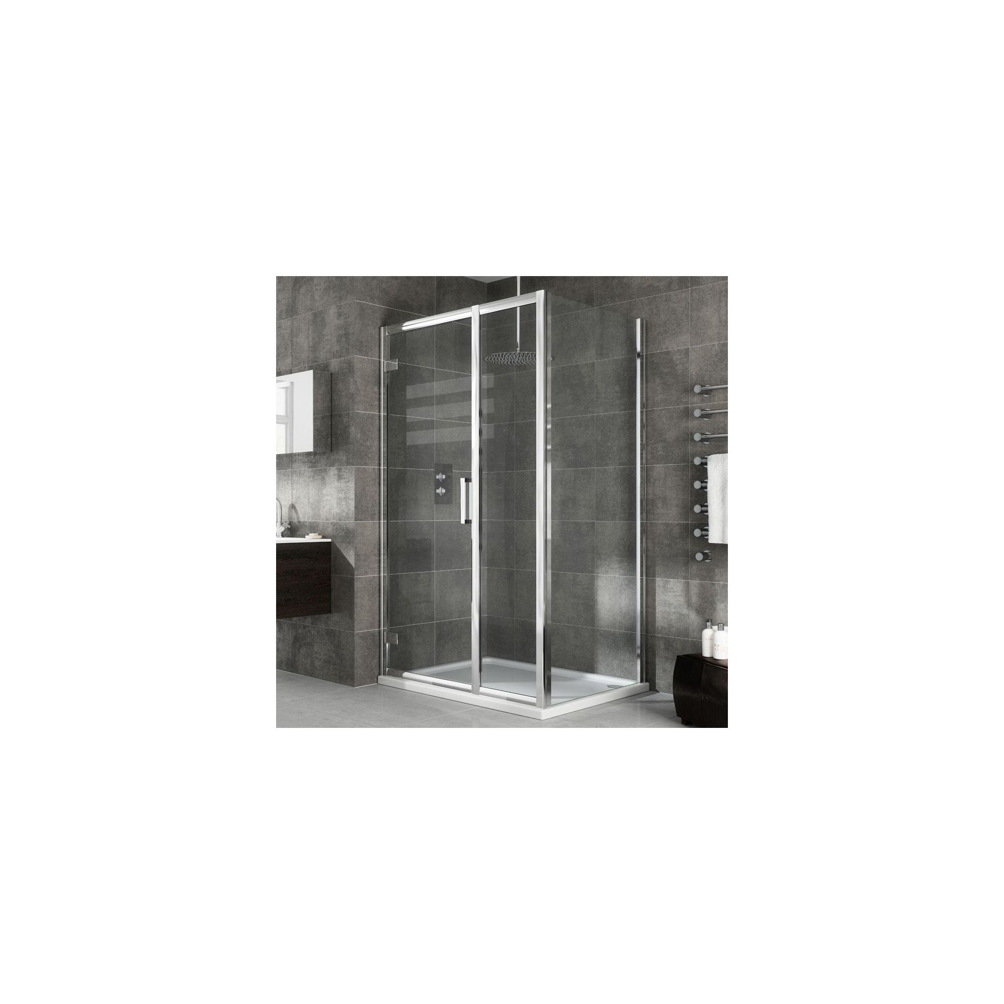 Elemis Eternity Inline Hinged Door Shower Enclosure, 1100mm x 800mm, 8mm Glass, Low Profile Tray at Tesco Direct