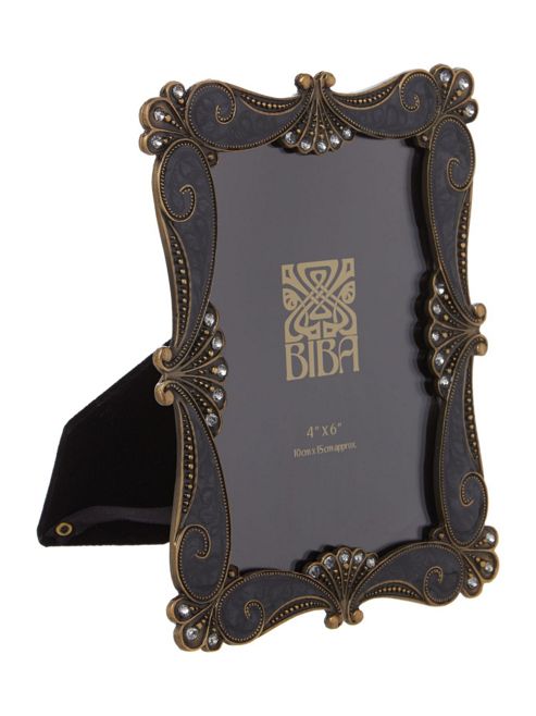 Image of Biba Black Baroque Photo Frame 4 X 6