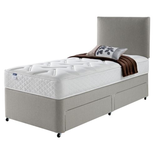 Image of Silentnight Miracoil Luxury Memory Non Storage divan Mink With Headboard - Single (3ft)