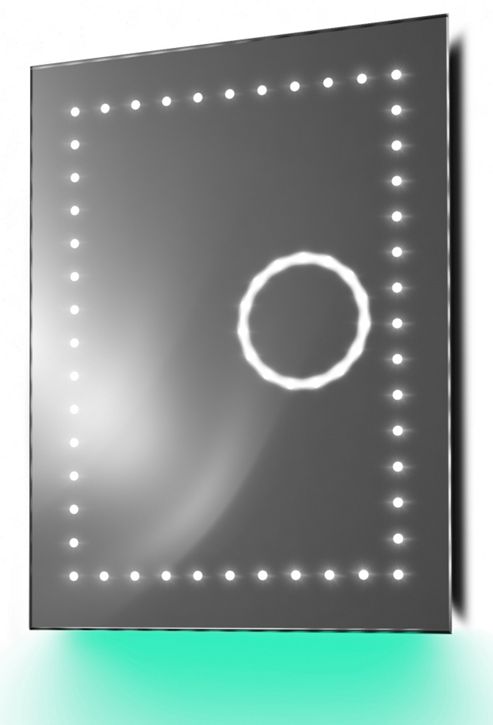 Image of Bathroom Clock Mirror With Underlighting, Bluetooth, Demist & Sensor K101taud