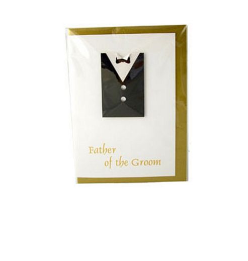 Image of Little Gem Gold Father Of The Groom Wedding Card