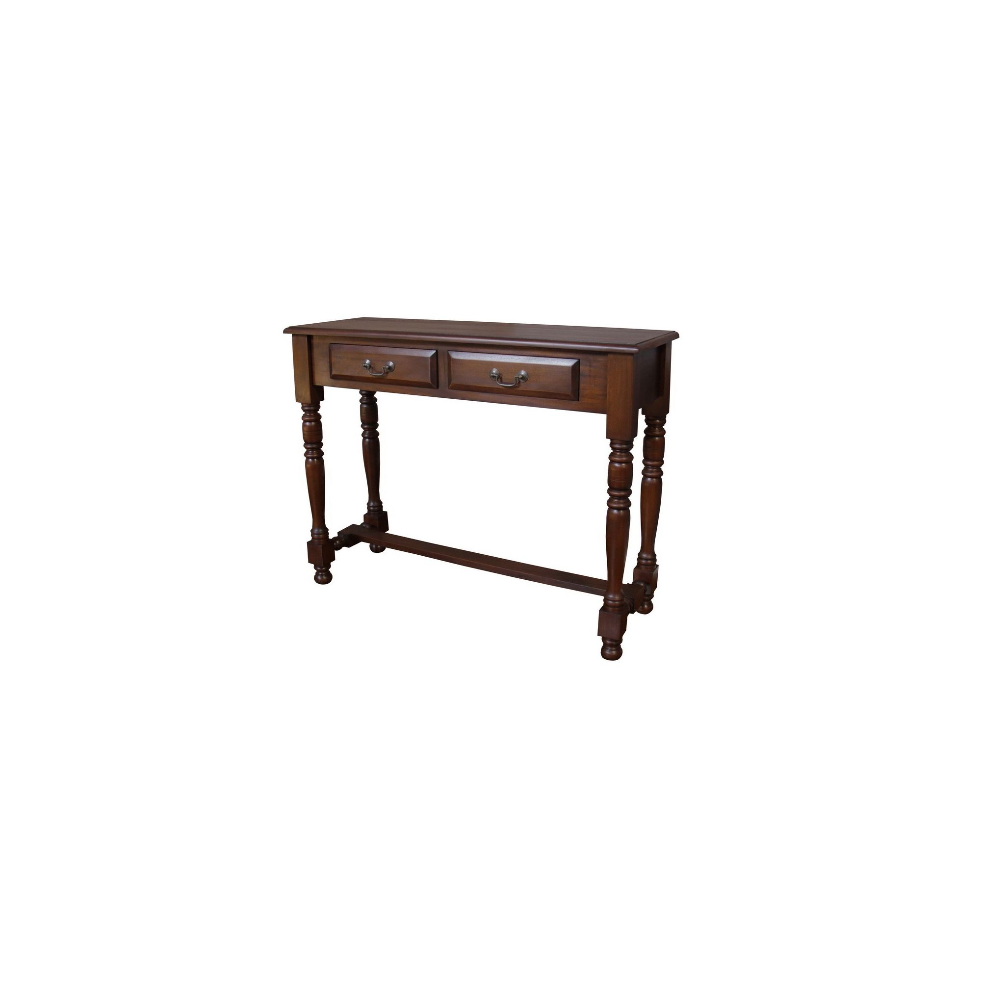 Lock stock and barrel Mahogany 2 Drawer Hall Table with Wooden Knob Handles in Mahogany at Tesco Direct