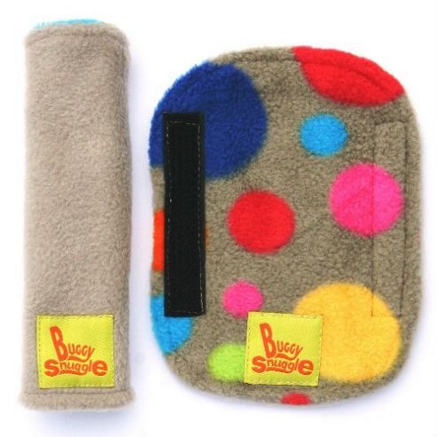 Image of Buggy Snuggle Pebble Fleece Strap Covers (bright Bubbles)