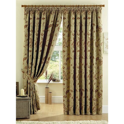 Image of Curtina Maybury 3 Pencil Pleat Lined Curtains 90x72 Inches (228x183cm) - Terracotta
