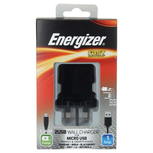 Image of Energizer Micro Usb Cable & 2 Usb Charger