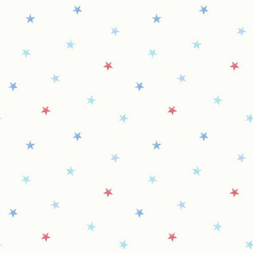 Image of Stars Bedroom Wallpaper - Blue And Red