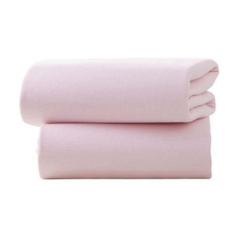 Image of Clair De Lune Fitted Cotton Interlock Sheets - Cot (pink)