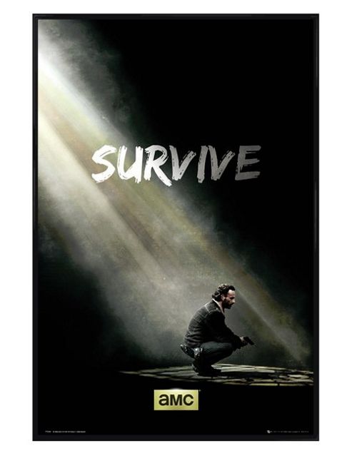 Image of Gloss Black Framed The Walking Dead Survive Poster