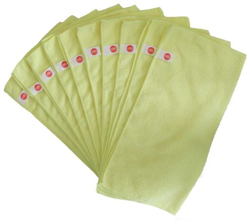 Image of Microfibre Cleaning Car, House, Boat - Pack Of 10 Cloths - 40cm X 40cm - Yellow