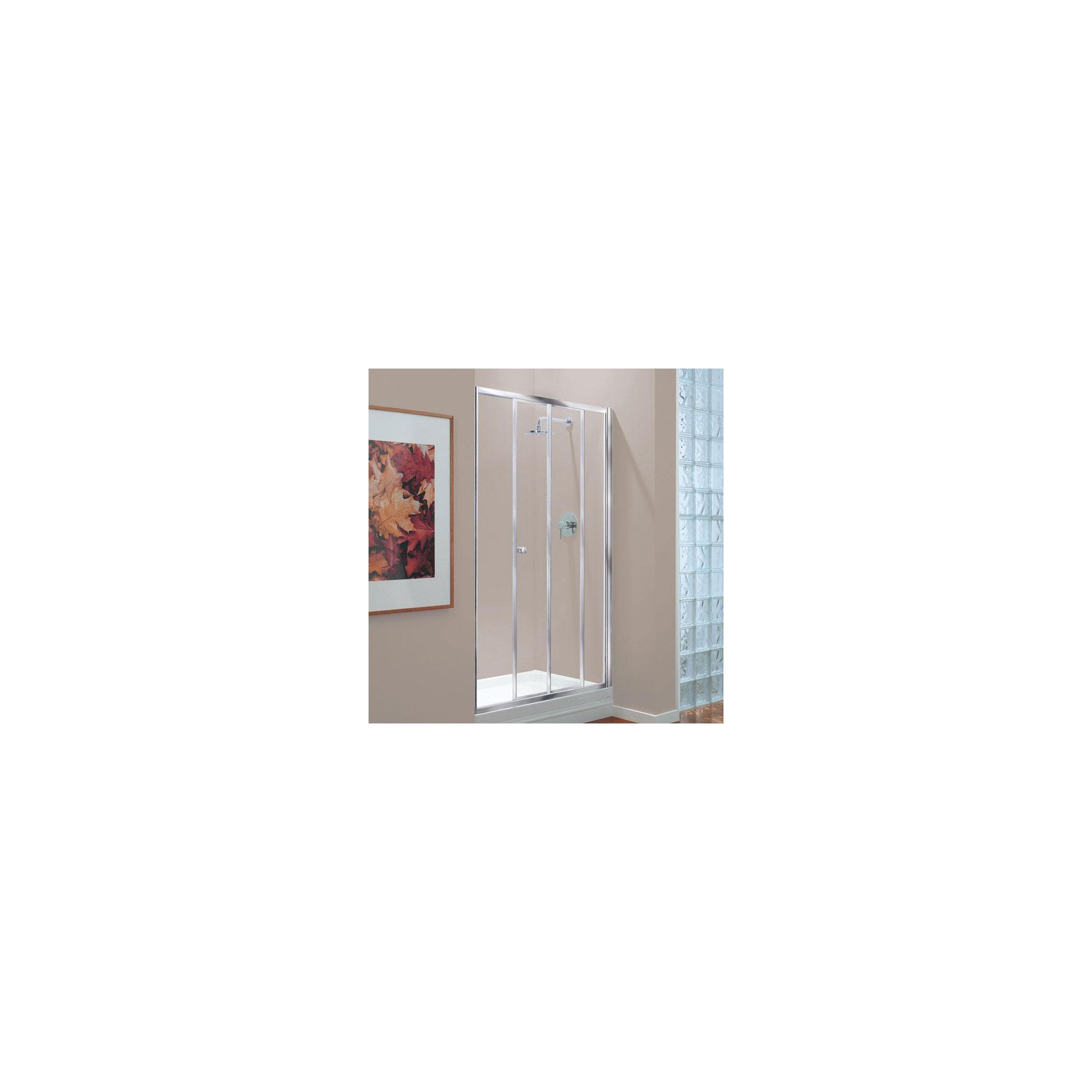 Coram GB Sliding Door Shower Enclosure, 1200mm x 800mm, Standard Tray, 4mm Glass, Chrome Frame at Tesco Direct