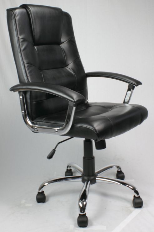 Image of Enduro Managers High Back Leather Faced Executive Armchair - Black