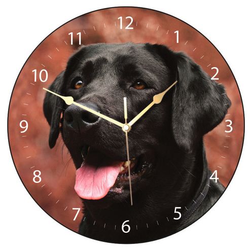 Image of Smith & Taylor Black Labrador Dog Wall Clock