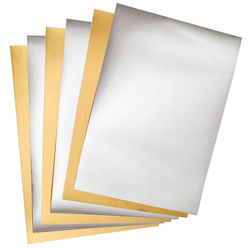 Image of A4 Mirror Board Gold And Silver (pack Of 10)