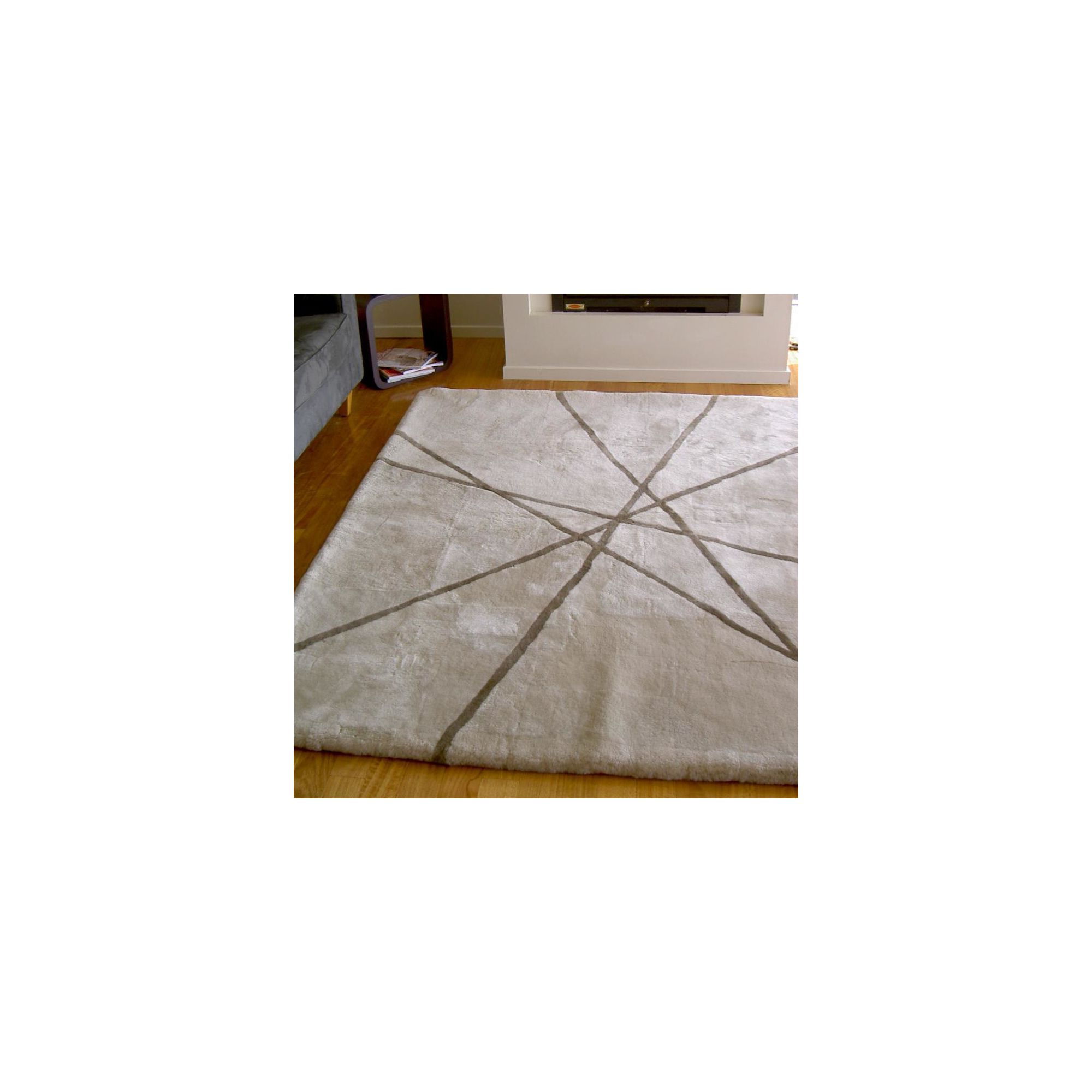 Bowron Sheepskin Shortwool Design Lines Rug - 300cm H x 200cm W x 1cm D at Tesco Direct