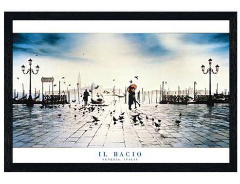 Image of Venice, Italy Black Wooden Framed Il Bacio, Venezia, Italia Poster
