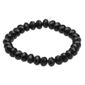 Black Glass Bead Stretch Bracelet