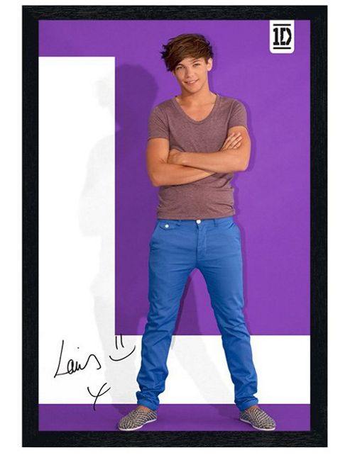 Image of One Direction Black Wooden Framed Louis 1d Poster