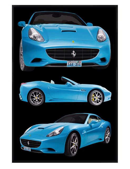 Image of Gloss Black Framed Ferrari California Poster