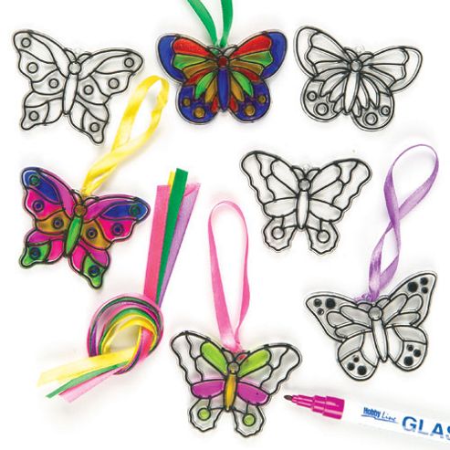 Image of Butterfly Mini Hanging Suncatchers (pack Of 12)