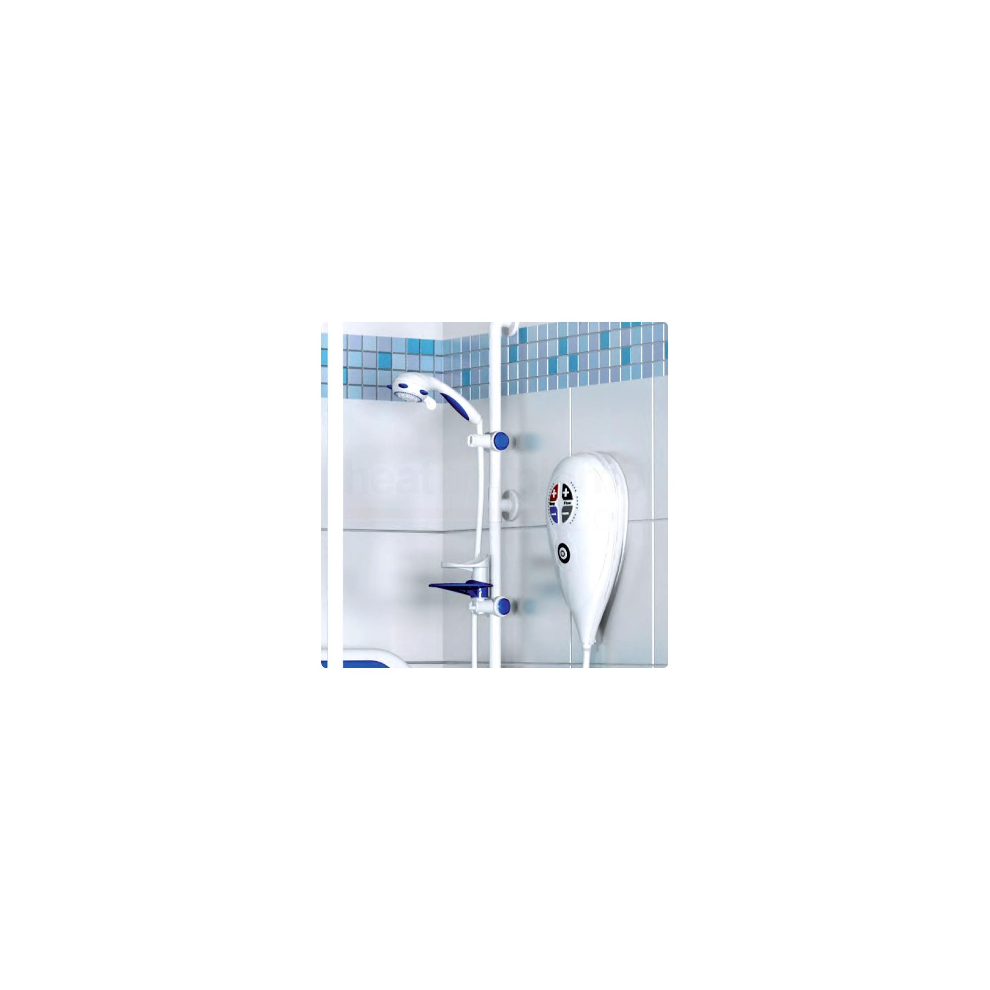 AKW Luda Care Electric Shower 10kW with White Riser Rail at Tesco Direct