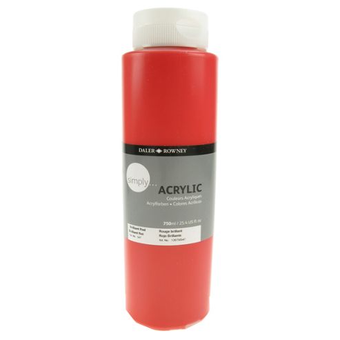 Image of Daler Simply Acrylic Brilliant Red 750ml