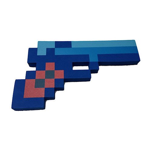 Image of 8-bit Pixel Foam Pistol - Blue