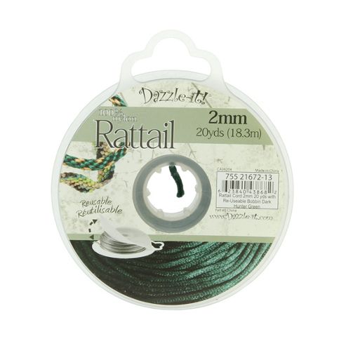 Image of Rattail With Re-useable Bobbin - Hunter Green - 20yds