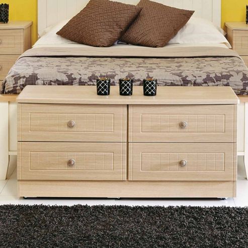 Image of Welcome Furniture Warwick 4 Drawer Bed Box - Light Oak