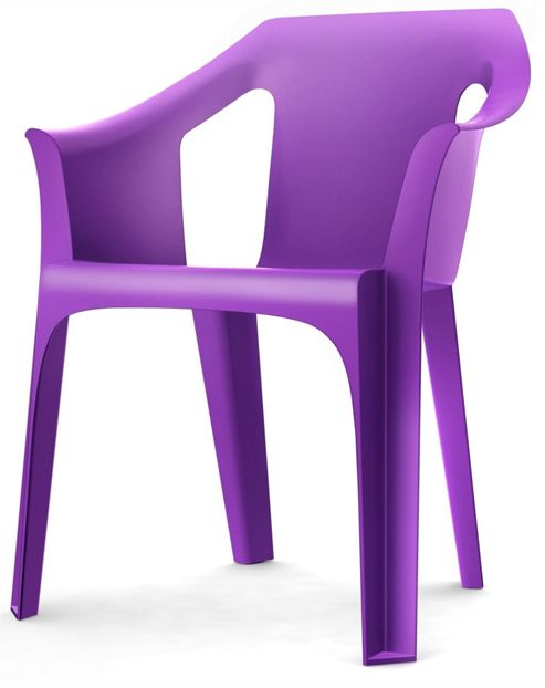 Image of Resol "cool" Garden Outdoor / Indoor Designer Plastic Chair - Purple - 1 Chair