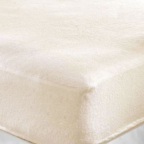 Image of Single Cot Bed Terry Fitted Sheet (cream)