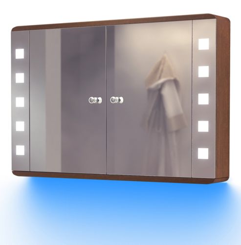 Image of Audio Oak Cabinet With Underlighting, Bluetooth, Demist, Sensor & Shaver K82baud