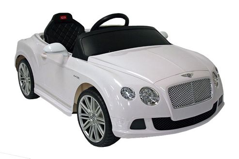 Image of Kids Electric Car Bentley Continental Gt 12 Volt White Gloss