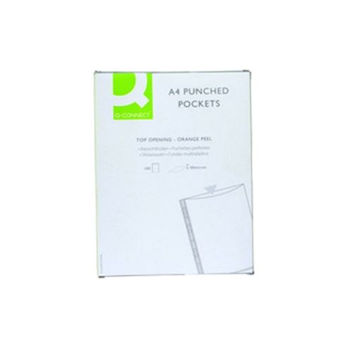 Image of Q-connect Punched Pocket A4 50micron Pack Of 100 Kf24001