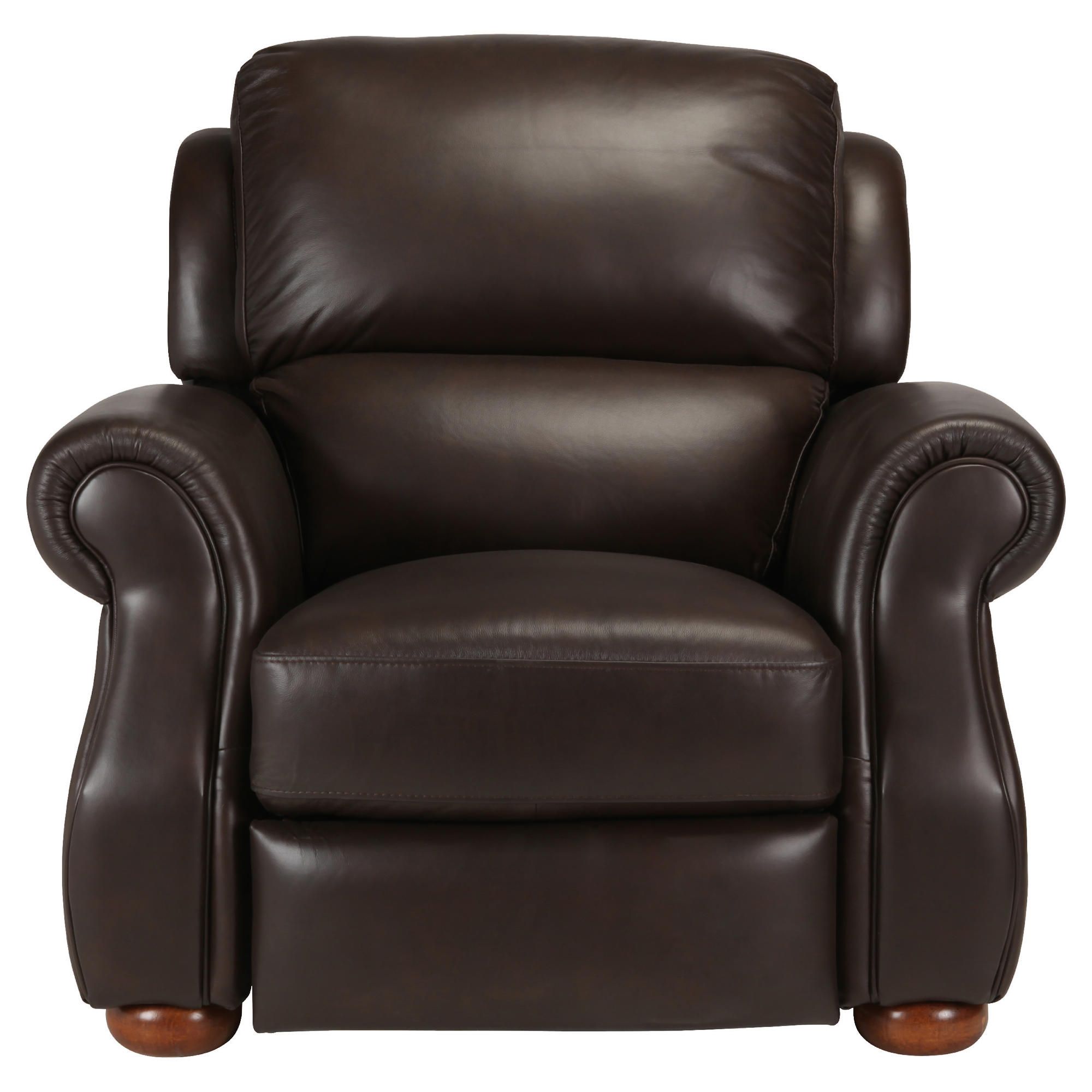 Paloma Leather Push Back Recliner Chocolate at Tescos Direct