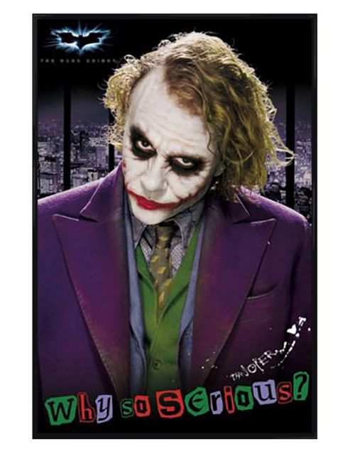 Image of Batman The Dark Knight Gloss Black Framed The Joker Poster