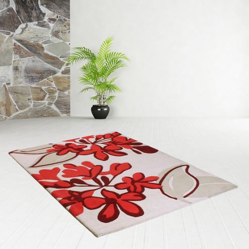 Image of Ultimate Rug Co Floral Art Realm Red Rug - 80 Cm X 150 Cm (2 Ft 7.5 In X 4 Ft 11 In)