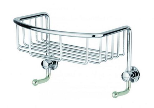 Image of Sanwood Provence Basket In Chrome With 2 Hooks