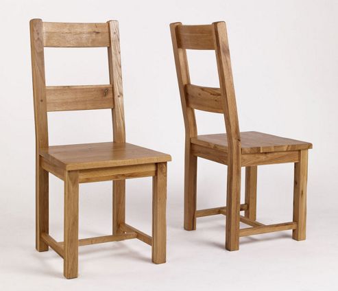Image of Ametis Westbury Reclaimed Oak Timber Dining Chair (set Of 2)