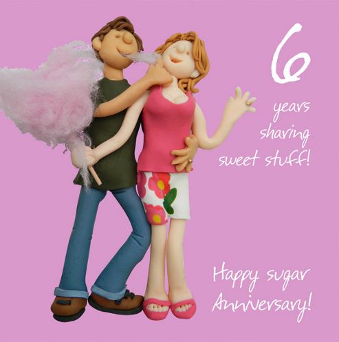 Image of Holy Mackerel 6th Anniversary Sugar Greetings Card
