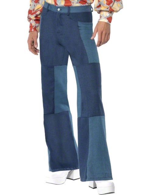 Image of Men's Blue Flares (denim Look) Large