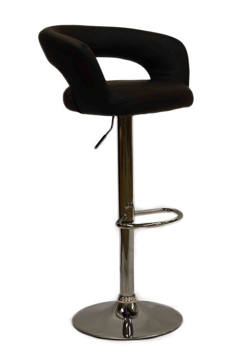 Image of Mars Black Faux Leather Bar Stool