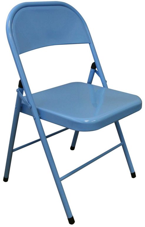 Image of Sky Blue Metal Folding Chair - Folding Office, Computer, Desk Chair