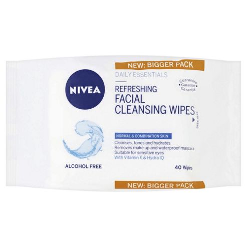 Image of Nivea Daily Essentials Refreshing Facial Cleansing Wipes 40 Pack Normal Skin