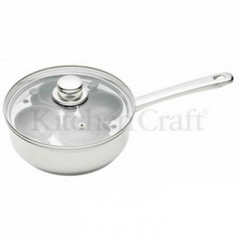 Image of Tp - Egg Poacher - 4 Cup -14cm Stainless Steel